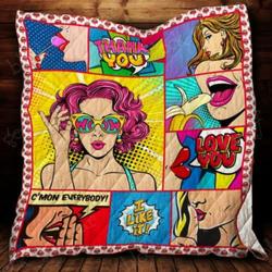 Pop Art Woman Quilt Blanket Ss202  Quilt and Home Decor