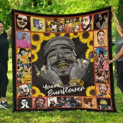 Post Malone You Are Sunflower Fan Gift Idea Quilt and Home Decor