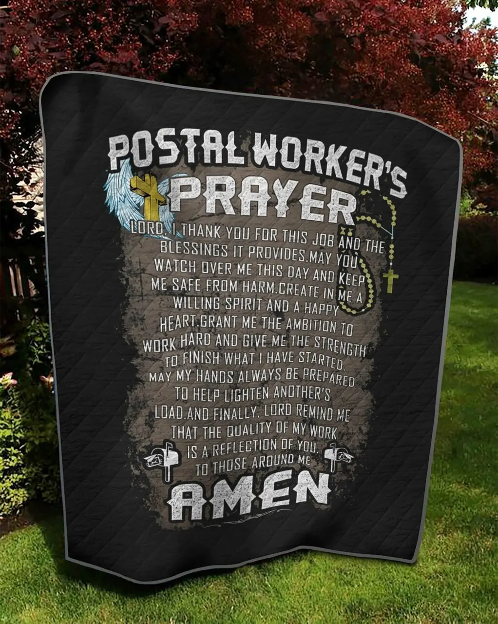 Postal Worker Prayer Quilt Yy1337 Fuct0809 and Home Decor
