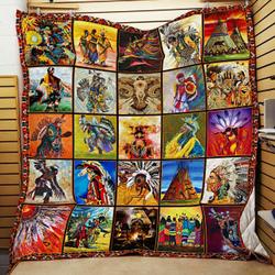 Pow Wow Native American Quilt Blanket and Home Decor