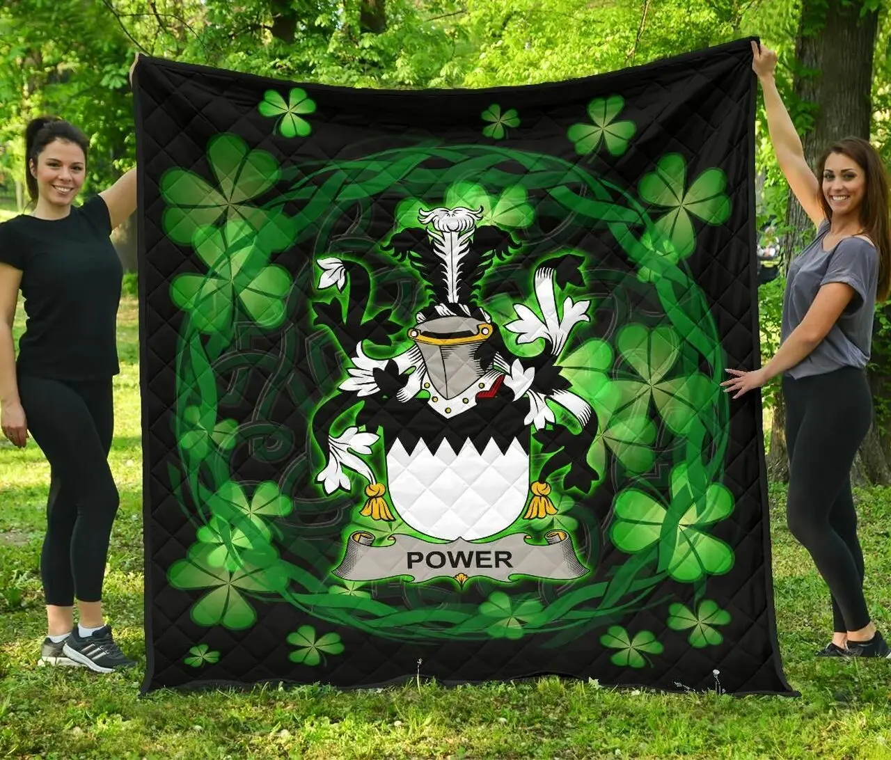 Power Ireland Irish Celtic Shamrock Knot Circle JFJ11509 3D Customized Quilt 2707 and Home Decor