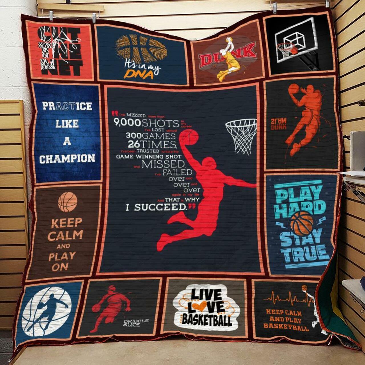 Practice Like A Champion Basketball Quilt and Home Decor