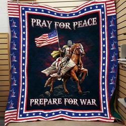Pray For Peace Knight Templar Quilt Jvl and Home Decor