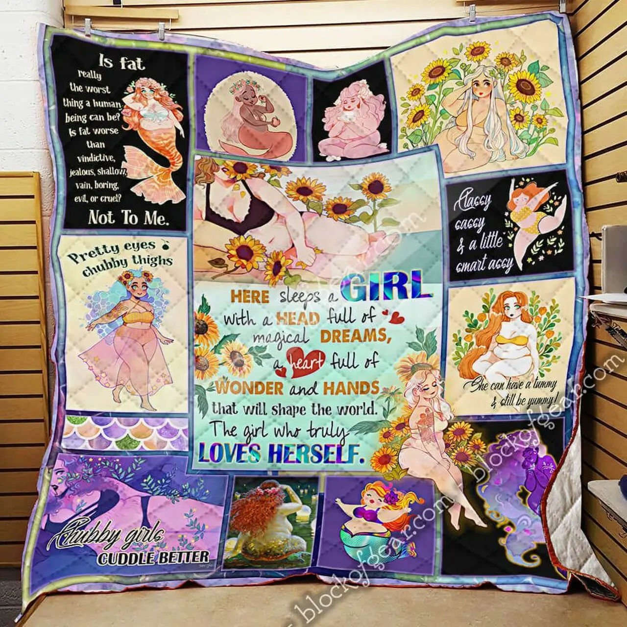 Pretty Chubby Girl Quilt Blanket and Home Decor