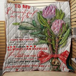 Protea Flower To My Beautiful Wife Quilt Tdhdb and Home Decor