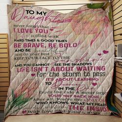 Protea Flower To My Daughter Kisses Mom Quilt Tdhxs and Home Decor