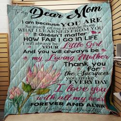 Protea Flower To My Dear Mom Love Your Daughter Quilt Tdhez and Home Decor