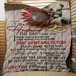 Protea Flower To My Husband Quilt Tdhkk and Home Decor