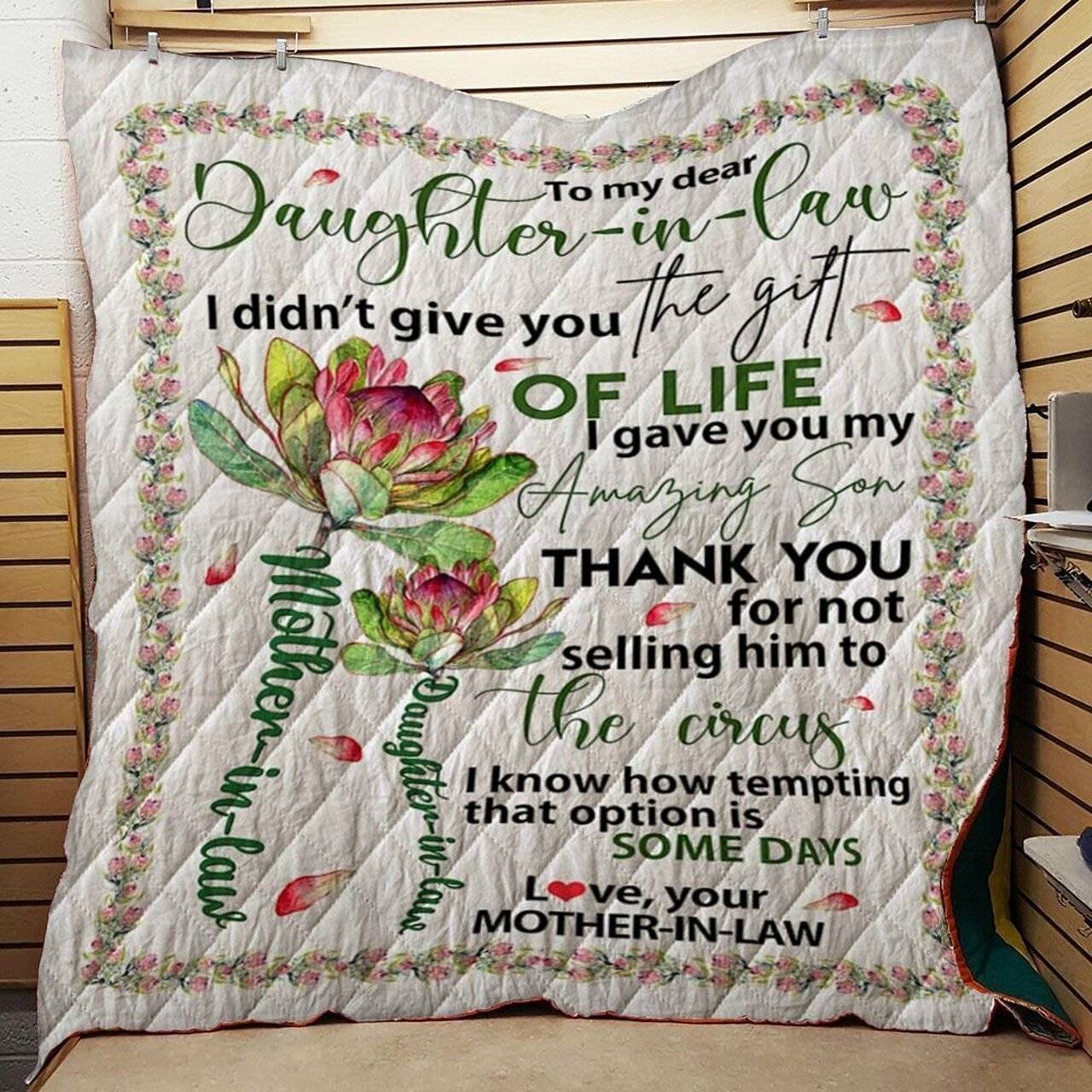 Protea Mom To Daughter In Law Quilt Tdhmm and Home Decor