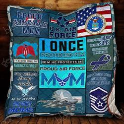 Proud Airman Mom Blanket Kc1307 Quilt and Home Decor