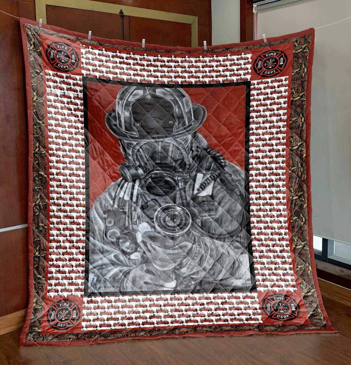 Proud Firefighter Pkt210667 Quilt Blanket and Home Decor