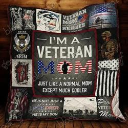 Proud Veteran Mom Cl19100696Mdq Quilt Blanket and Home Decor