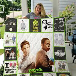 Psych Quilt Blanket For Fans and Home Decor