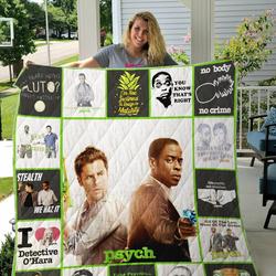 Psych T-Shirt Quilt Blanket For Fans and Home Decor