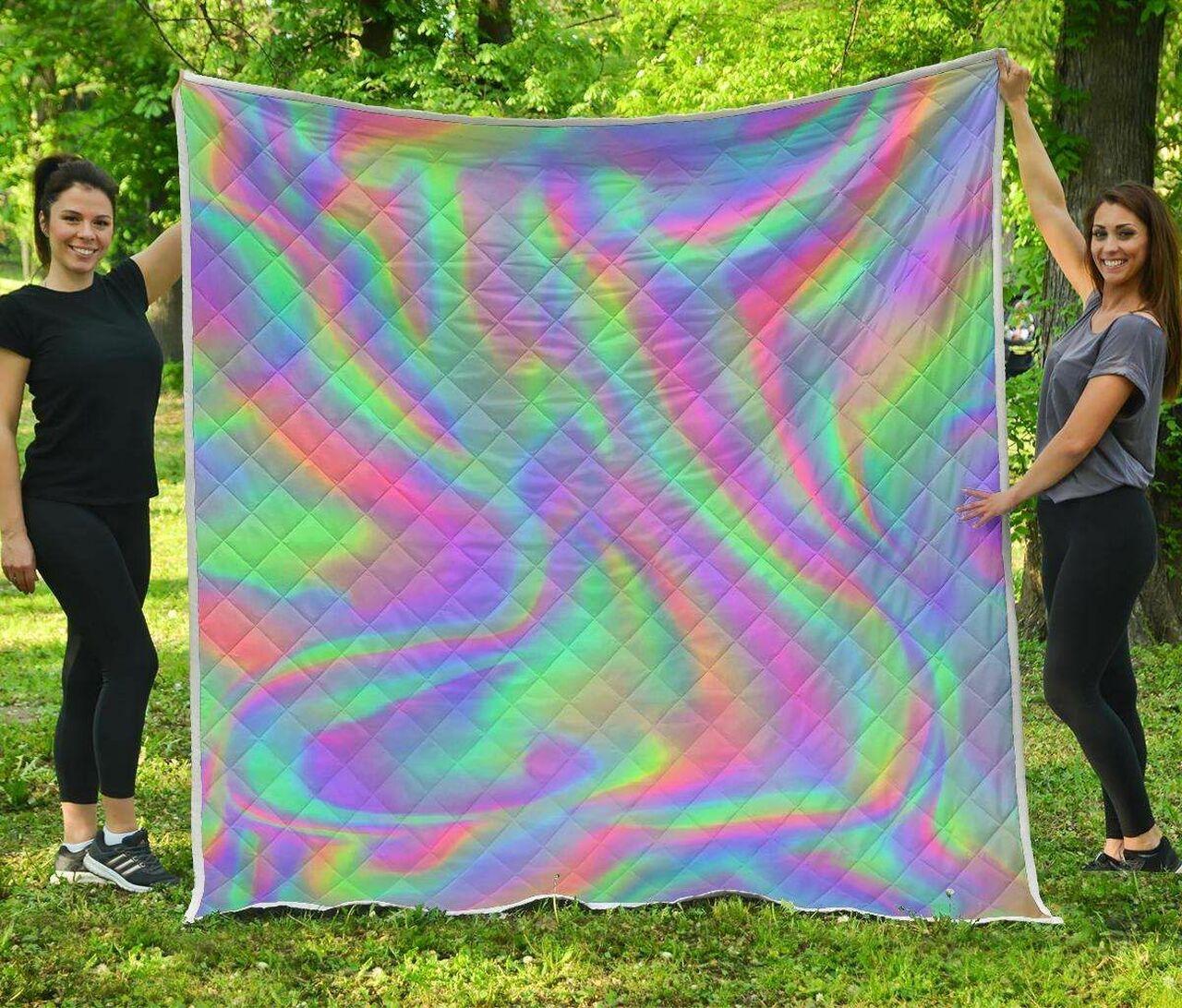 Psychedelic Holographic Trippy Cl17100475Mdq Quilt Blanket and Home Decor