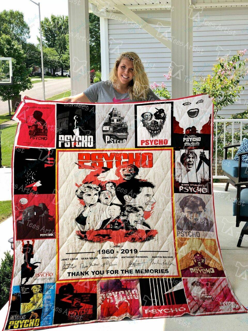 Psycho Quilt Blanket 01733 and Home Decor