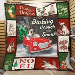 Pug Christmas Hur Quilt gg and Home Decor