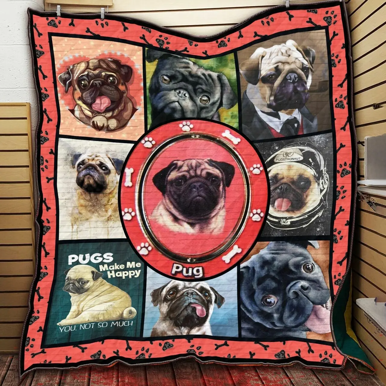 Pug Dog 3D Customized Quilt JKL92172 DERQUA2407 and Home Decor