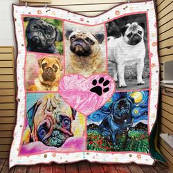 Pug Dog 3D Customized Quilt Ml TUH24174 PLEN2407 and Home Decor