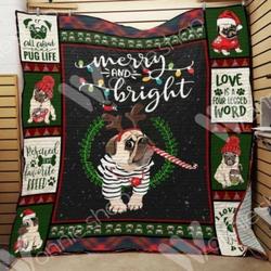 Pug Dog Christmas Hur Quilt Cysikw and Home Decor