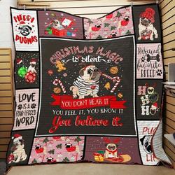 Pug Dog Christmas Quilt Tdhwy and Home Decor