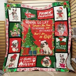 Pug Dog Christmas Quilt Tdhzs and Home Decor