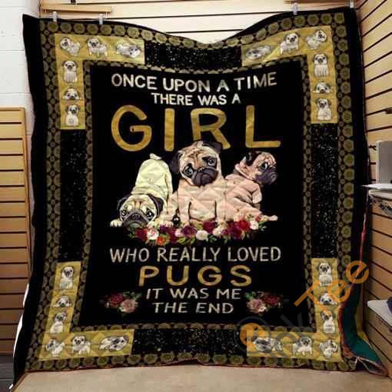 Pug Girl Blanket TH0907 Quilt and Home Decor