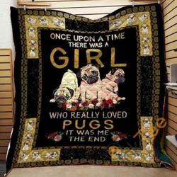Pug Girl Blanket TH0907 Quilt and Home Decor