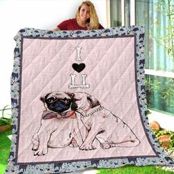 Pug I Love You VF23 NTTH011298 3D Customized Quilt and Home Decor