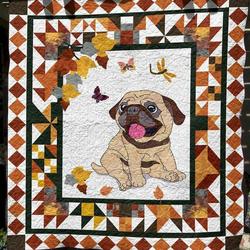 Pug In Autumn Clt130635 Quilt Blanket and Home Decor