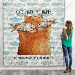 Pug Its Raining Men U Quilt Bw and Home Decor