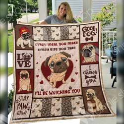 Pug JFJ11610 3D Customized Quilt 2707 and Home Decor