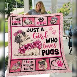 Pug JFJ11611 3D Customized Quilt 2707 and Home Decor