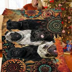 Pug JFJ11613 3D Customized Quilt 2707 and Home Decor