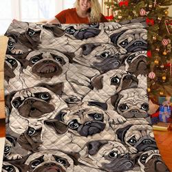 Pug JFJ11630 3D Customized Quilt 2707 and Home Decor