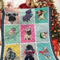 Pug JFJ11656 3D Customized Quilt 2707 and Home Decor