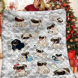 Pug JFJ11663 3D Customized Quilt 2707 and Home Decor