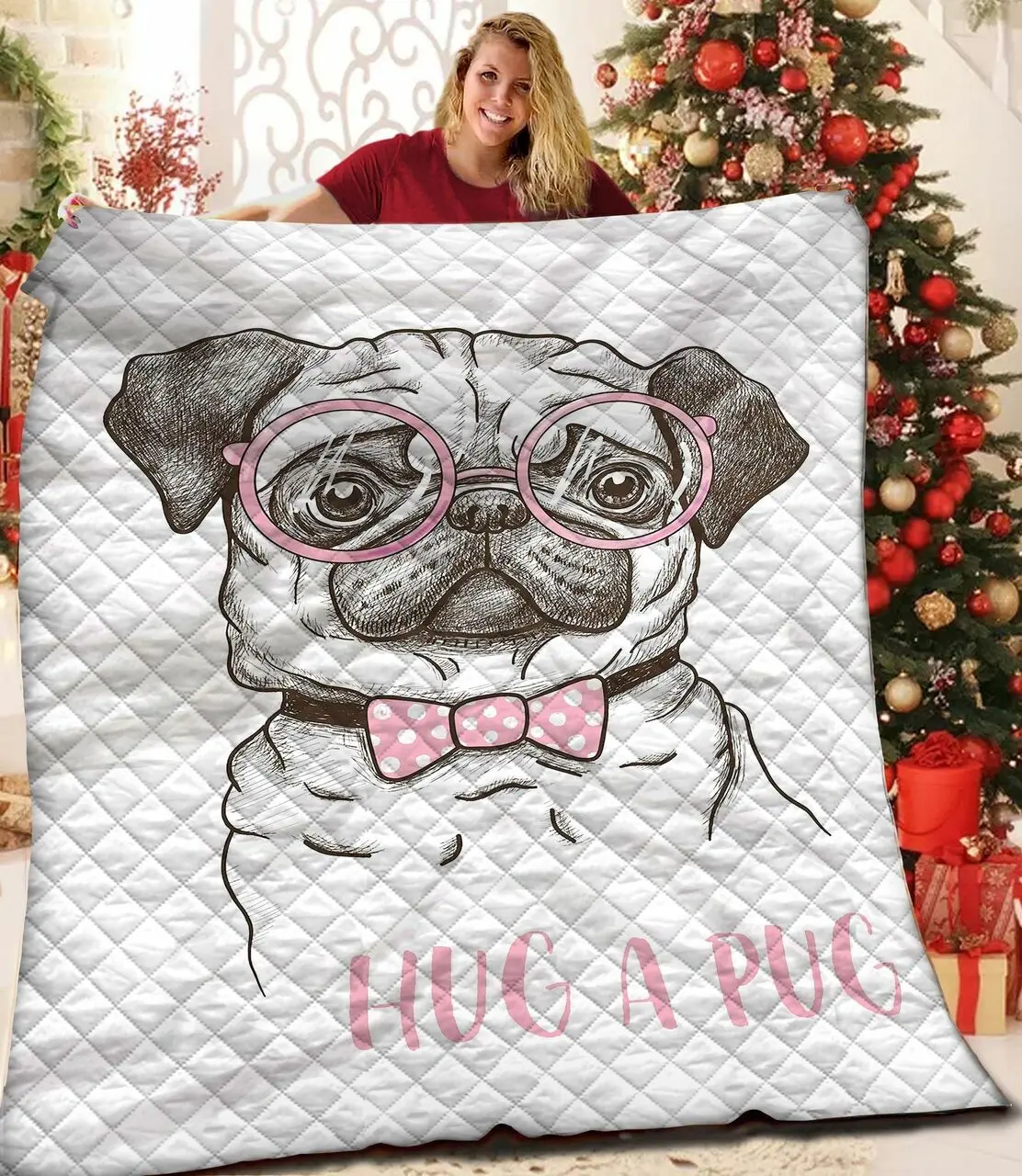 Pug JFJ11666 3D Customized Quilt 2707 and Home Decor