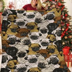 Pug JFJ11668 3D Customized Quilt 2707 and Home Decor