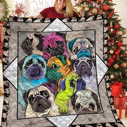 Pug JFJ11669 3D Customized Quilt 2707 and Home Decor