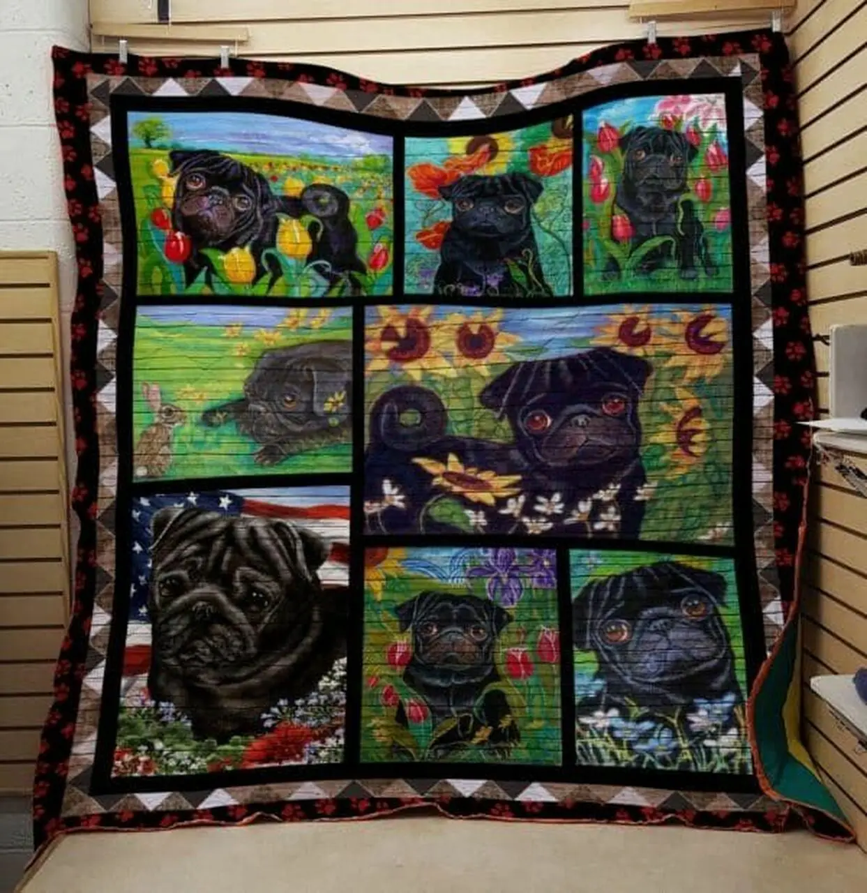 Pug Kiss And Make Up Quilt Blanket Dhc0201201075Td and Home Decor