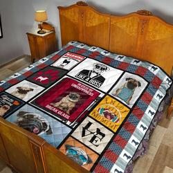 Pug Love Quilt Tafp Bubl and Home Decor