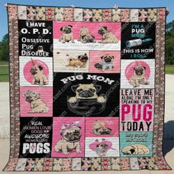 Pug Mom Clt150650 Quilt Blanket and Home Decor
