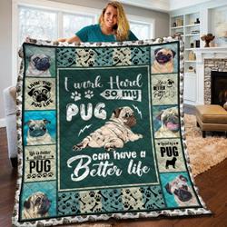 Pug Quilt Blanket Bbb060223Sm and Home Decor