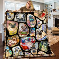Pug Quilt Blanket Bbb200205Nb and Home Decor