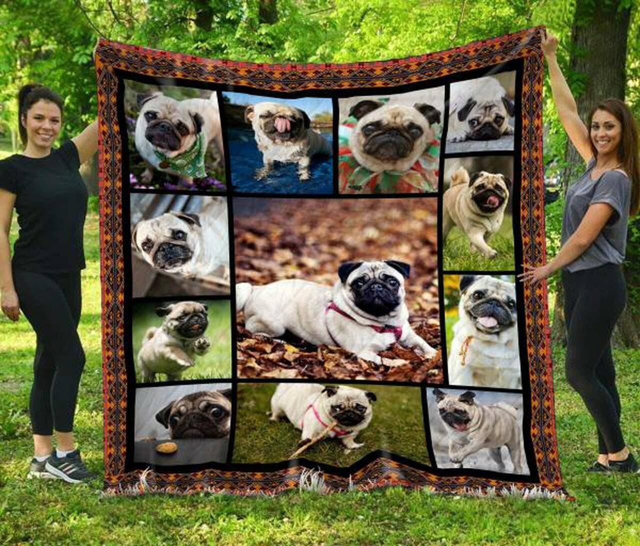 Pug Quilt Blanket Beeqt5021 Quilt and Home Decor