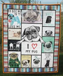 Pug Quilt Tdhts and Home Decor