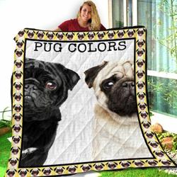 Pug White And Black SH28 NTTH011298 3D Customized Quilt and Home Decor