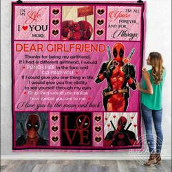 Punch Her In The Face And Go Find You Girlfriend Deadpool Quilt and Home Decor