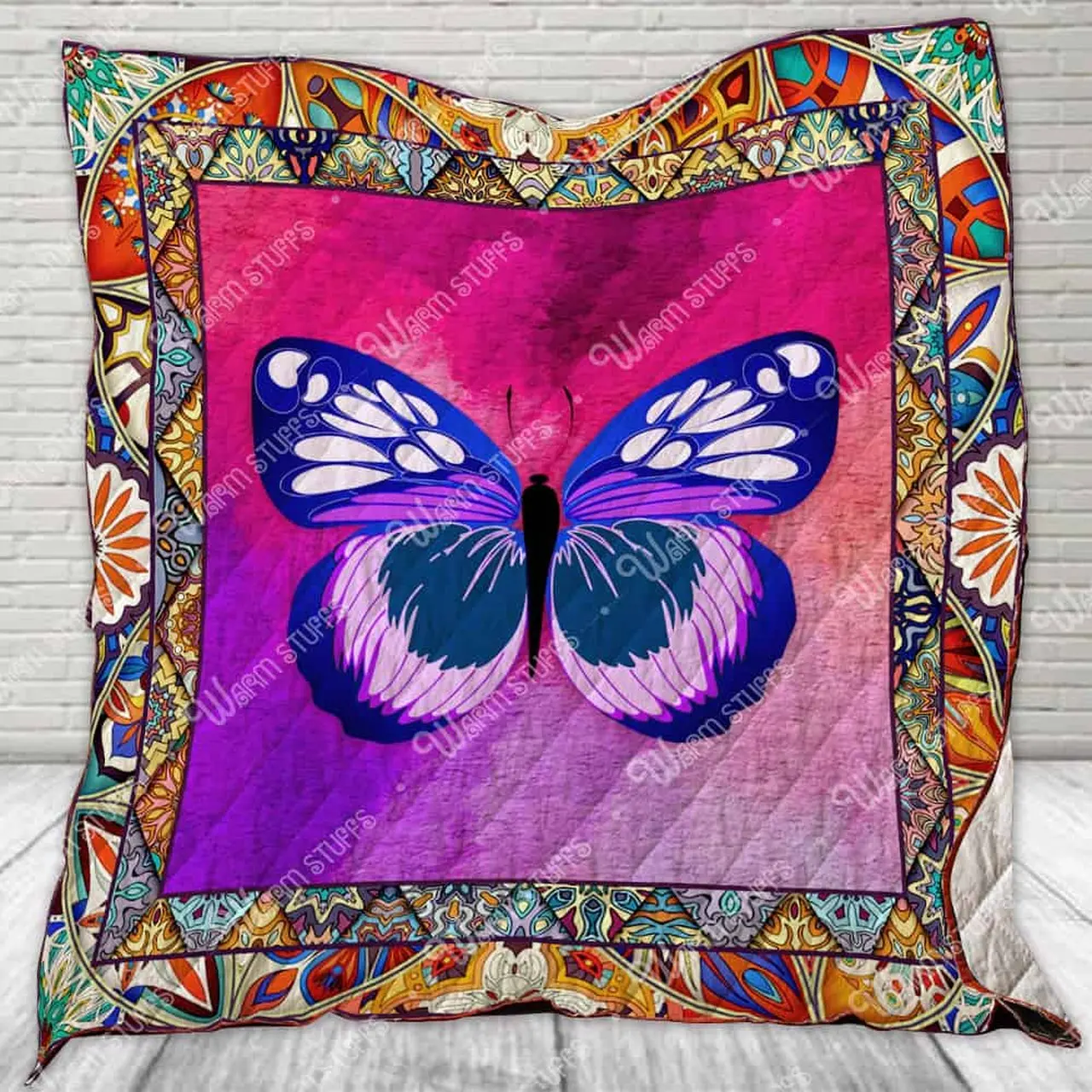 Purple Butterfly Quilt and Home Decor